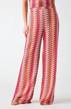 Guess Fearne Knit Wide Leg Pants in Red/pink Combo at Nordstrom, Size X-Large