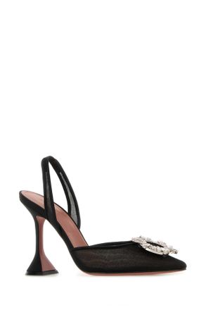 Amina Muaddi Womens Black Mesh Begum Pumps Black95mmclheel Scarpe Con Tacco High Heel Shoes