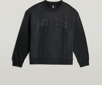 G-Star Sunfaded Applique Loose Sweater - Zwart - Heren