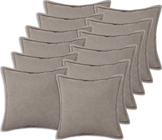 vidaXL Funda De Almohada 12 Pcs Houten Gris Claro 45 X 45 Cm Boucl&eacute; Vidaxl
