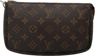 Louis Vuitton Pochette Accessoire Brown Canvas Clutch Bag (Pre-Owned)