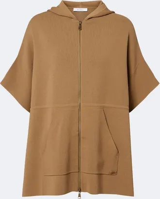 Max Mara Hooded knitted poncho