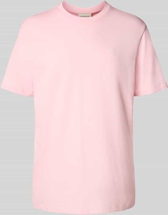 Calvin Klein Jeans T-Shirt mit geripptem Rundhalsausschnitt in Rosa, Größe XXL