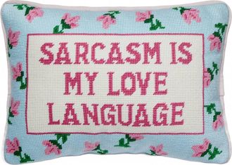 Peking Handicraft Unisex Sarcasms My Love Pillow In Light Blue And Pink