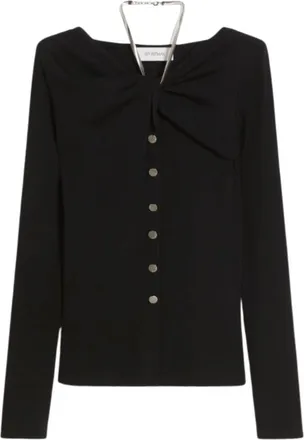 Sportmax Black Boat Neckline Knitted Cardigan