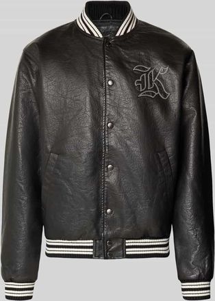 Karl Kani College-Jacke in Leder-Optik mit Label-Stitching in Black, Größe XXL