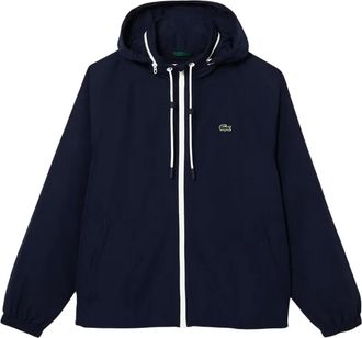 Lacoste Waterafstotende jas met afneembare capuchon voor heren (Blauw)
