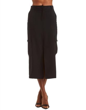 Drew Danica Washed Satin Skirt In Black