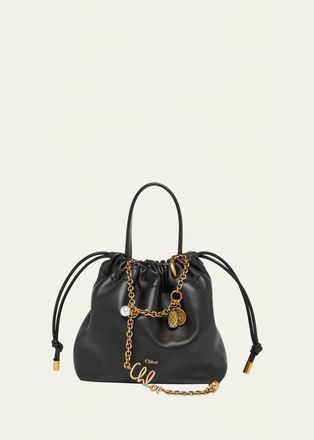 Chlo&eacute; Icons Mini Drawstring Shoulder Bag in Nappa Leather