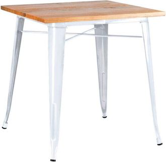 Regalos Miguel Mesas Bar - Mesa Torix Cuadrada Madera Natural 70 Cm - Blanco