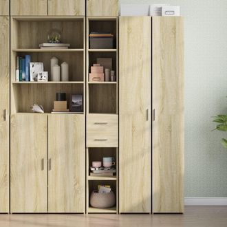 Berkfield Home Highboard Sonoma Oak 30x42.5x185 cm Engineered Wood in Brown