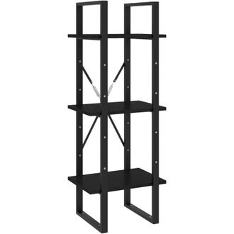 vidaXL Estanter&iacute;a De 3 Niveles Madera Maciza Pino Negro 40x30x105 Cm Vidaxl