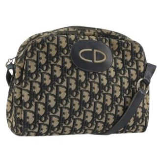 Dior Pre-owned Vintage Trotter Canvas Shoulder Bag - Dames - Pre-owned - Blauw - Maat: ONE Size Leer