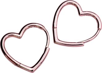 Pandora Small Asymmetric Heart Pandora Rose Hoop Earrings