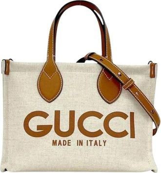 Gucci Pre-owned Canvas Tote Bag - Dames - Vintage Shopper - Bruin - ONE Size - Vintage
