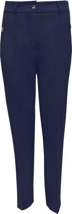 C.Ro Elegante Navy Blue Broek - Dames - Straight fit broeken - Blauw - 4XL - Polyester - Broeken
