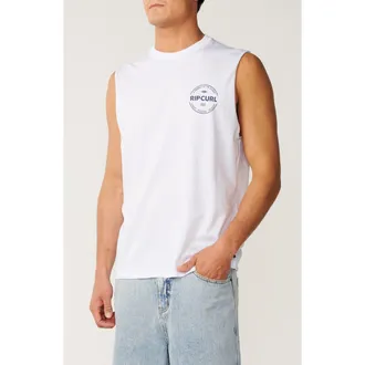 Rip Curl Staple Cotton Graphic Muscle T-Shirt in White at Nordstrom, Size Xx-Large