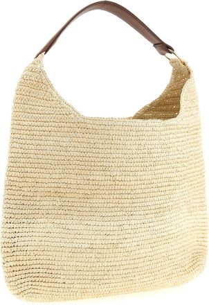 Maison Michel Womens Brown Raffia Shoulder Bag