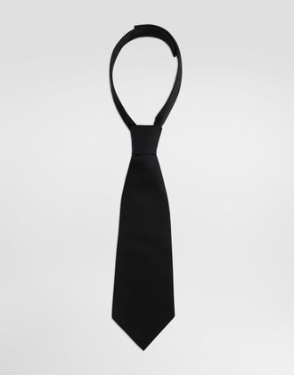 Dolce & Gabbana Satin Tie - Woman Scarves And Silks Black Satin Onesize