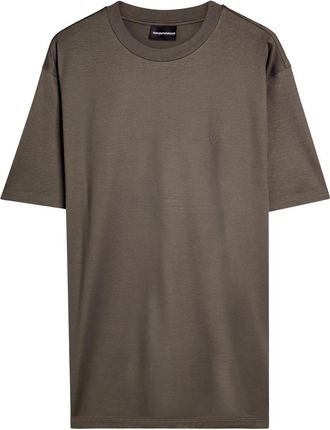 Emporio Armani Travel Logo-appliqué Jersey T-shirt - Dark Green - Xxl