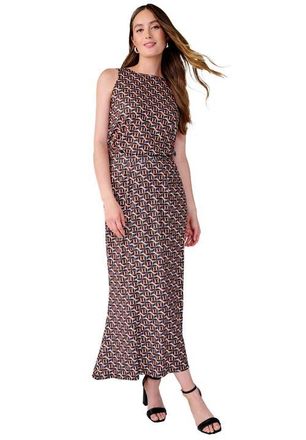 Jessica London Stretch Knit Maxi Skirt in Black Multi Geo at Nordstrom, Size 16