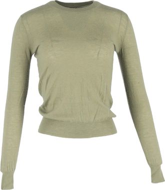 Joseph Crewneck Sweater in Olive Wool