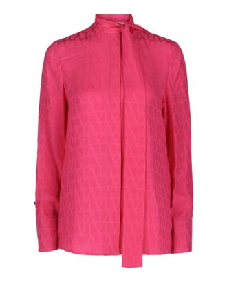 Valentino Toile Iconographe Silk Jacquard Blouse