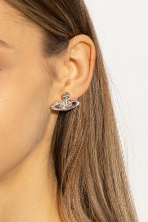 Vivienne Westwood Mini Bas Relief Earrings, Womens, Silver