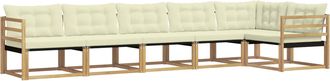 vidaXL Conjunto De Sof&aacute;s De Exterior 6 Uds. Blanco Y Crema Vidaxl