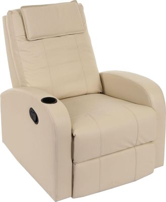 Hhg [nunca Usado] Sill&oacute;n Tv Durham, Sill&oacute;n Tv Reclinable, Polipiel, Crema