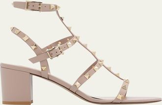 Valentino Garavani 60mm Rockstud Leather City Sandals