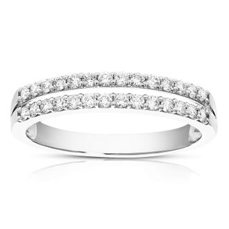 Vir Jewels 1/2 cttw Lab Grown Diamond Wedding Band in Sterling Silver For Women
