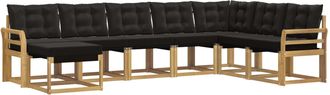 vidaXL Conjunto De Sof&aacute;s De Exterior 8 Uds. Blanco Y Negro Vidaxl