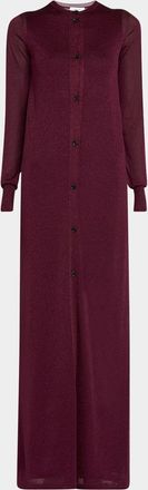 Ferragamo Long Lurex Knit Cardigan