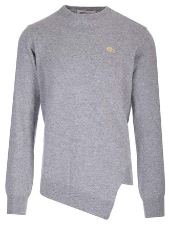 Comme Des Garçons Asymmetric Lacoste Sweater Knitwear Grey