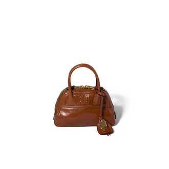 Miu Miu Vivant Shiny Leather Mini-bag, Woman, Palisander