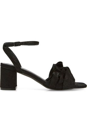 Koko + Palenki Womens Serenity Square Toe Sandal In Black Metallic Leather