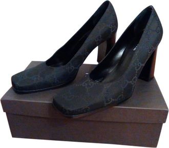 Gucci Canvas logo pump shoes Size 37.5