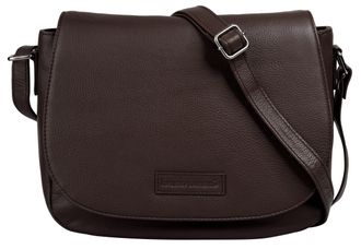 Bruno Banani Umh&auml;ngetasche BRUNO BANANI, Damen, Gr. B/H/T: 28cm x 22cm x 9cm onesize, braun, Leder, leicht gl&auml;nzend, unifarben, Taschen Umh&auml;ngetasche, echt Leder