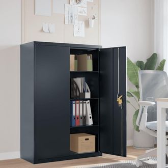 Berkfield Home File Cabinet Anthracite 90x40x140 cm Steel in Black | Size: 90 x 40 x 140 cm