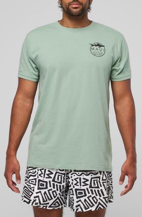 Maui and Sons Shark Logo Graphic T-Shirt in Sage at Nordstrom, Size Xx-Large