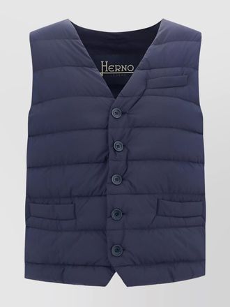 Herno quilted sleeveless v-neck jacket