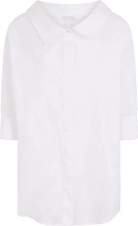 Liu Jo Witte Poplin Blouse met Maxi Kraag - Dames - Overhemden - Wit - S - Katoen - Overhemden