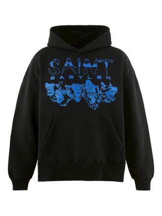 Saint Mxxxxxx x Babylon hoodie met grafische print - Zwart