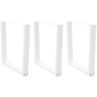 vidaXL Vidaxl - Patas Para Mesa De Comedor En Forma De V (3 Unidades), Color Blanco, 90 X (72-73,3) Cm, Acero