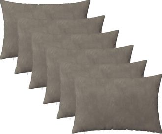 vidaXL Coj&iacute;n Con Almohada Heerlen 6 Uds. Gris Claro Terciopelo Vidaxl
