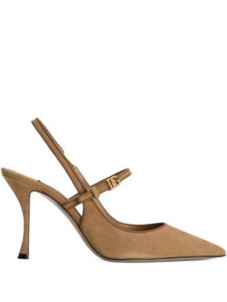 Dolce & Gabbana Slingback pumps met logo-applicatie - Beige