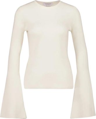 Gabriela Hearst Mason Long-Sleeve Crewneck Top - Dames - Ronde hals truien - Wit - L - Wol - Truien & Vesten