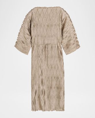 By Malene Birger Tralaido Bateau-Neck Plisse Midi Dress