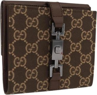 Gucci Pre-owned Wallets, female, Brown, Size: ONE SIZE Pre-owned Canvas Wallet